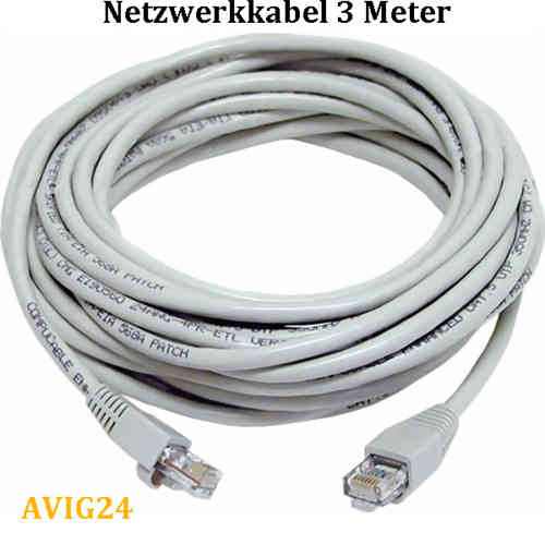 Netzwerkkabel 3 Meter Internetkabel Cat5e 10/100/1000 DSL