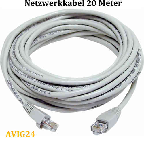 Netzwerkkabel 20 Meter Internetkabel Cat5e 10/100/1000 DSL