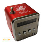 Music Player Angel mini Lautsprecher Akku Speaker Radio FM USB Micro SD Rot MP3