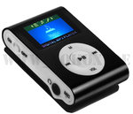 Mini MP3 Player Clip und Kopfhörer Aluminium Gehäuse 8 GB Schwarz