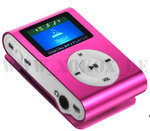Mini MP3 Player Clip und Kopfhörer Aluminium Gehäuse 8 GB Pink